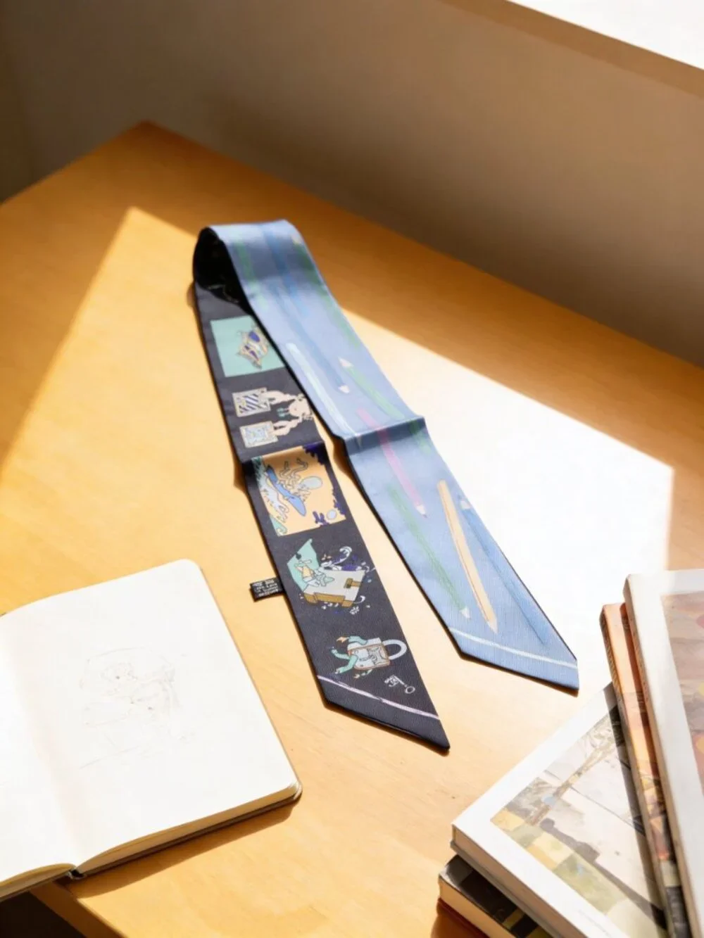 Elegant Luxury Styling Purse wraps in Navy and colored pencils